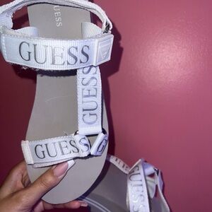 New Guess White Strappy Sandals